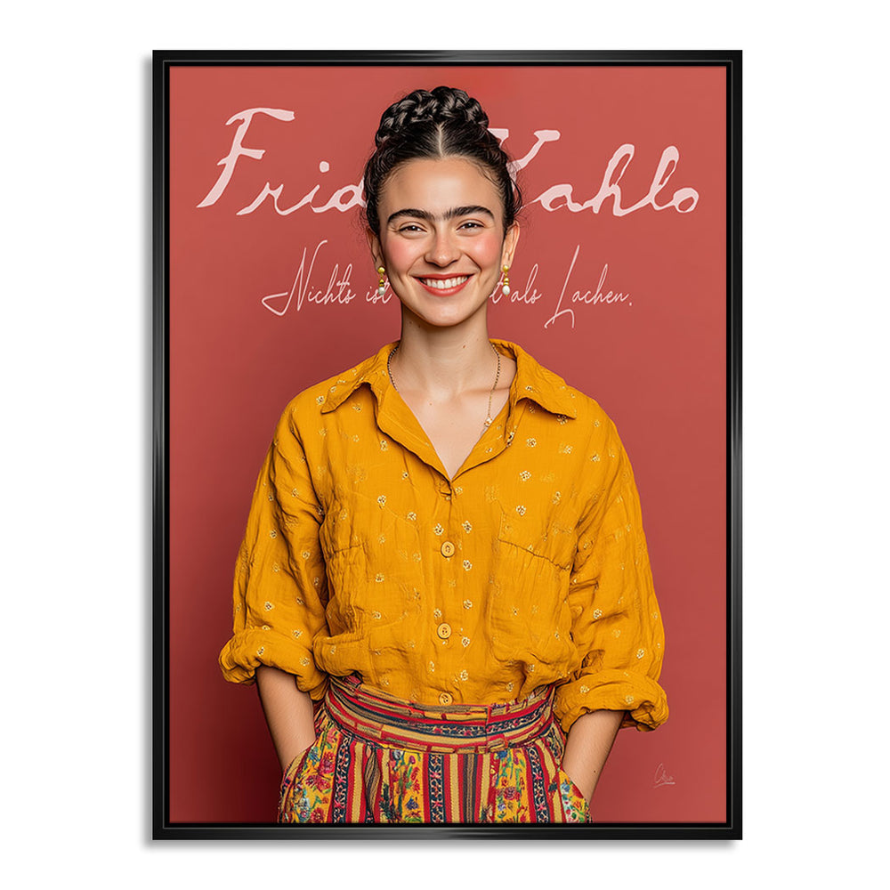Radiant wall art canvas featuring a joyful expression and cultural flair