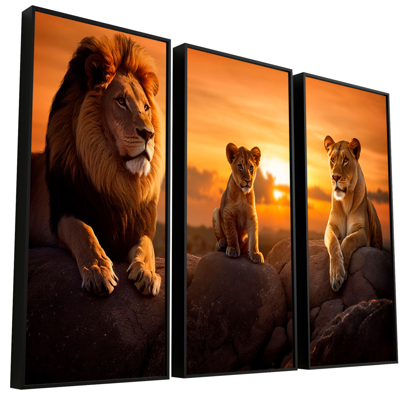 lion-family-3-peice-wall-art