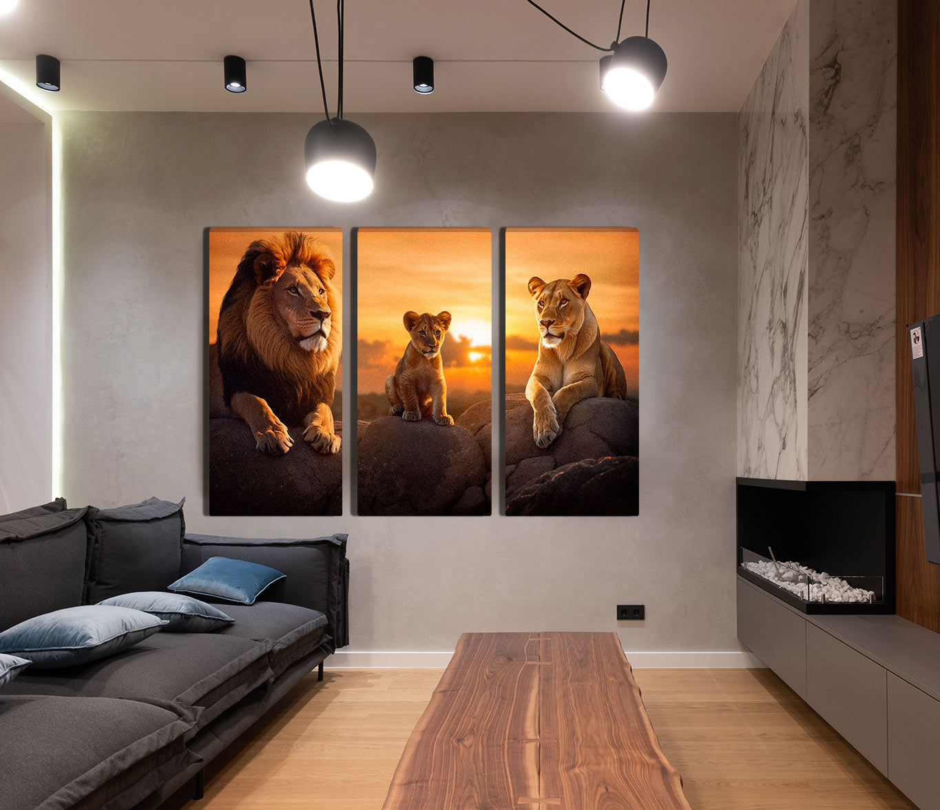 lion-family-3-peice-wall-art