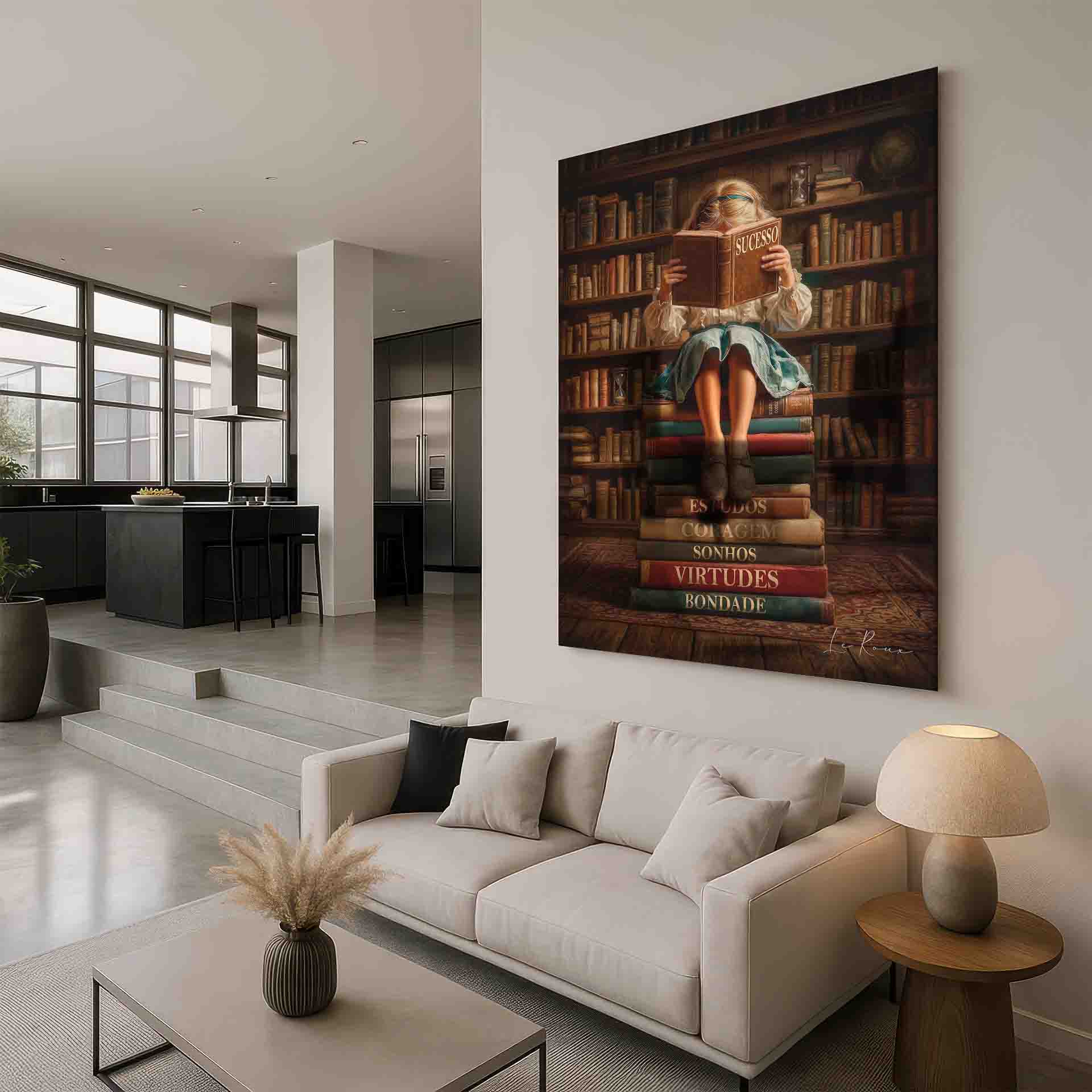 Classic study-room ambience with traditional decor and warm lighting