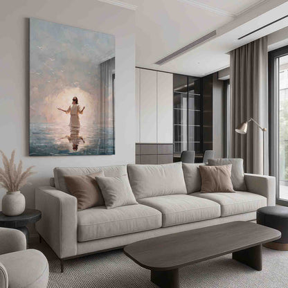 Minimalist, contemporary-friendly painting suitable for living rooms and meditation spaces.