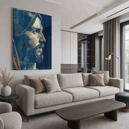 Abstract Christ painting suitable for living room or study