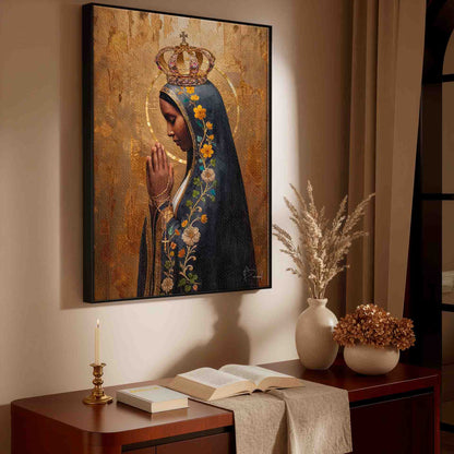 Elegant religious painting blending classical iconography with contemporary painterly style