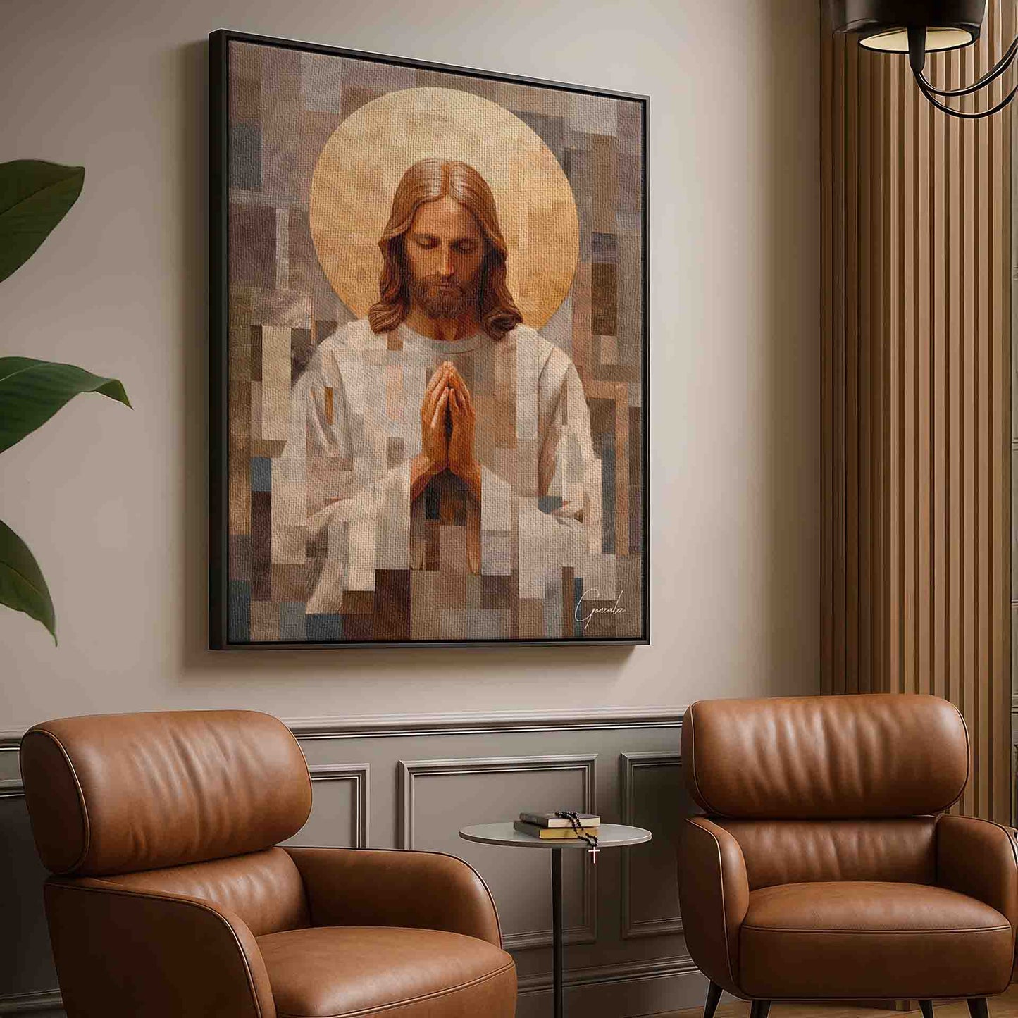 Religious wall art suitable for minimalist or modern living spaces