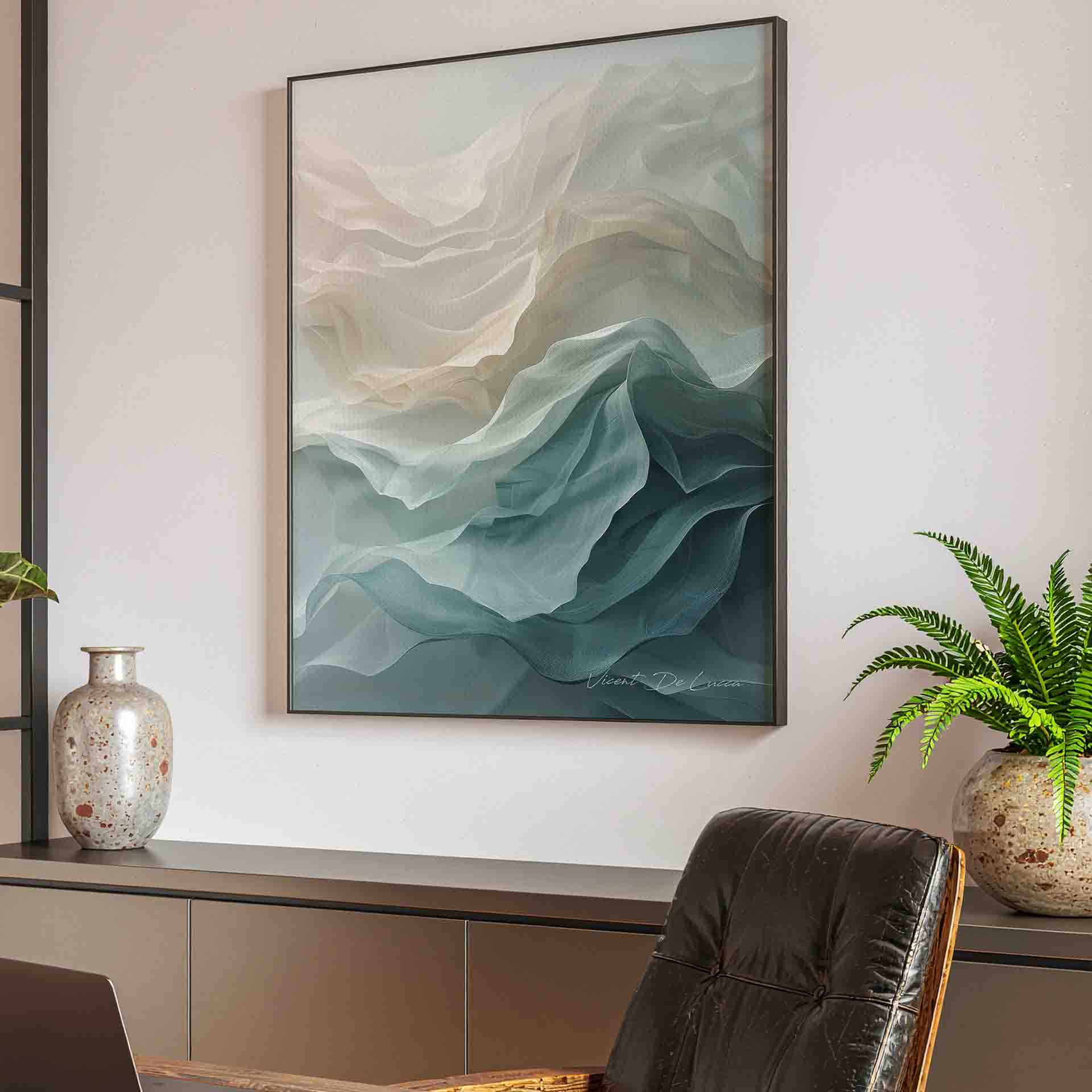 Calm modern wall art suitable for living room and bedroom