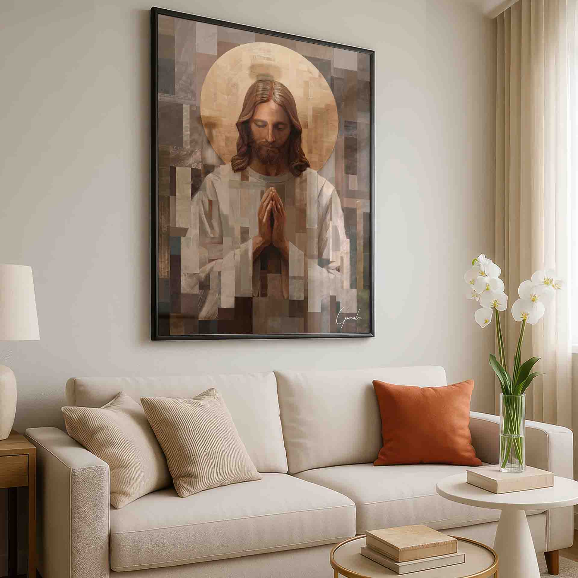 Christ's Prayer Painting by Madeirart - Modern Religious Wall Art - Image 7