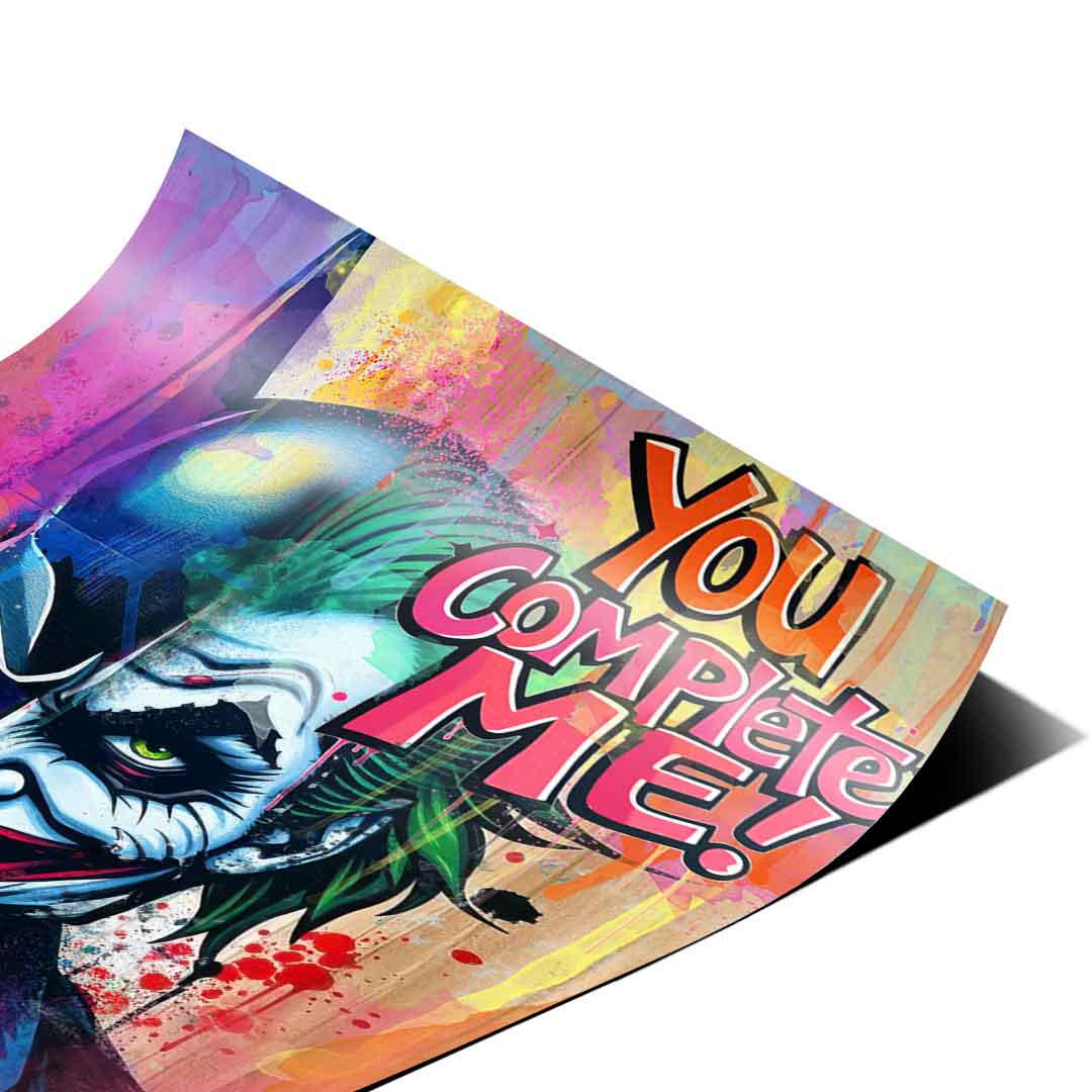 Vivid palette of blues, purples, greens, and reds in a comic-inspired wall art piece.