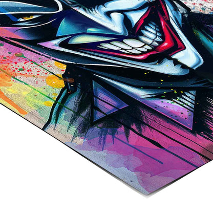 Urban street-art inspired Batman vs Joker poster suitable for a gaming or fan room.