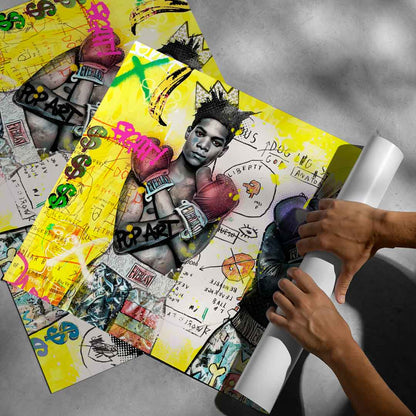 Modern, celebrity-inspired sports art with a Pop Art vibe, designed for contemporary wall decor in loft or studio spaces.