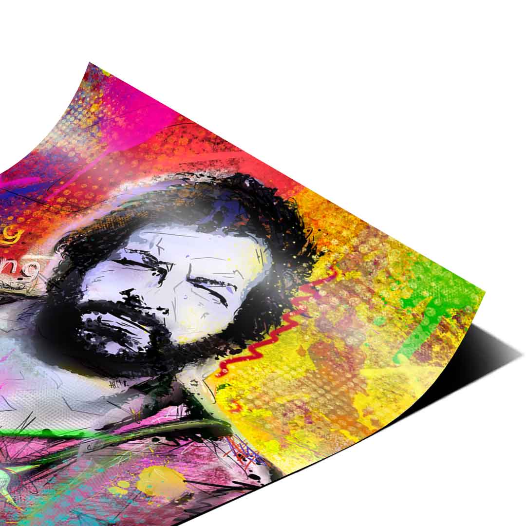 Energetic drips and vibrant color blocks creating an urban graffiti vibe.
