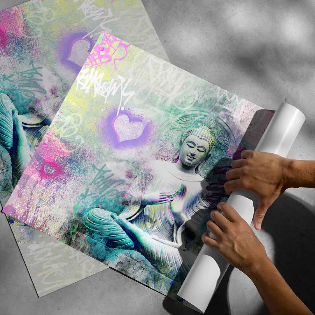 Modern eclectic wall art poster suitable for living rooms, bedrooms, or meditation spaces