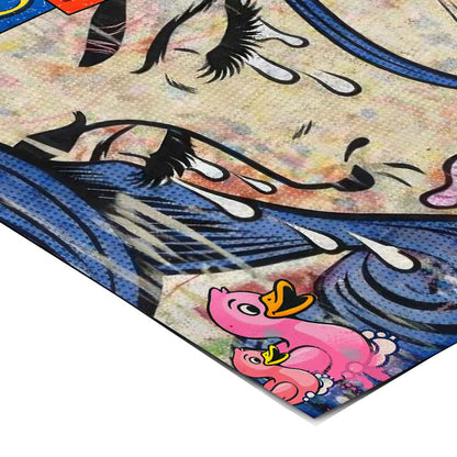 Vibrant wall art suitable for living rooms and studios, featuring pop art and food/animal themes.