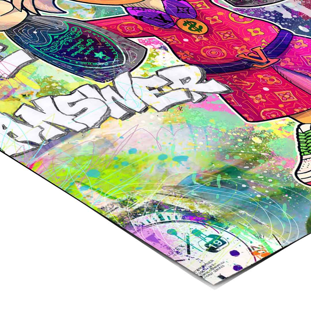 Vivid wall art suited for modern interiors like living rooms, game rooms, and offices.
