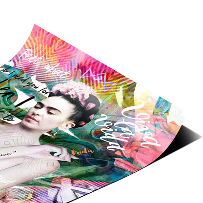 Colorful mixed-media wall art designed for modern bohemian interiors