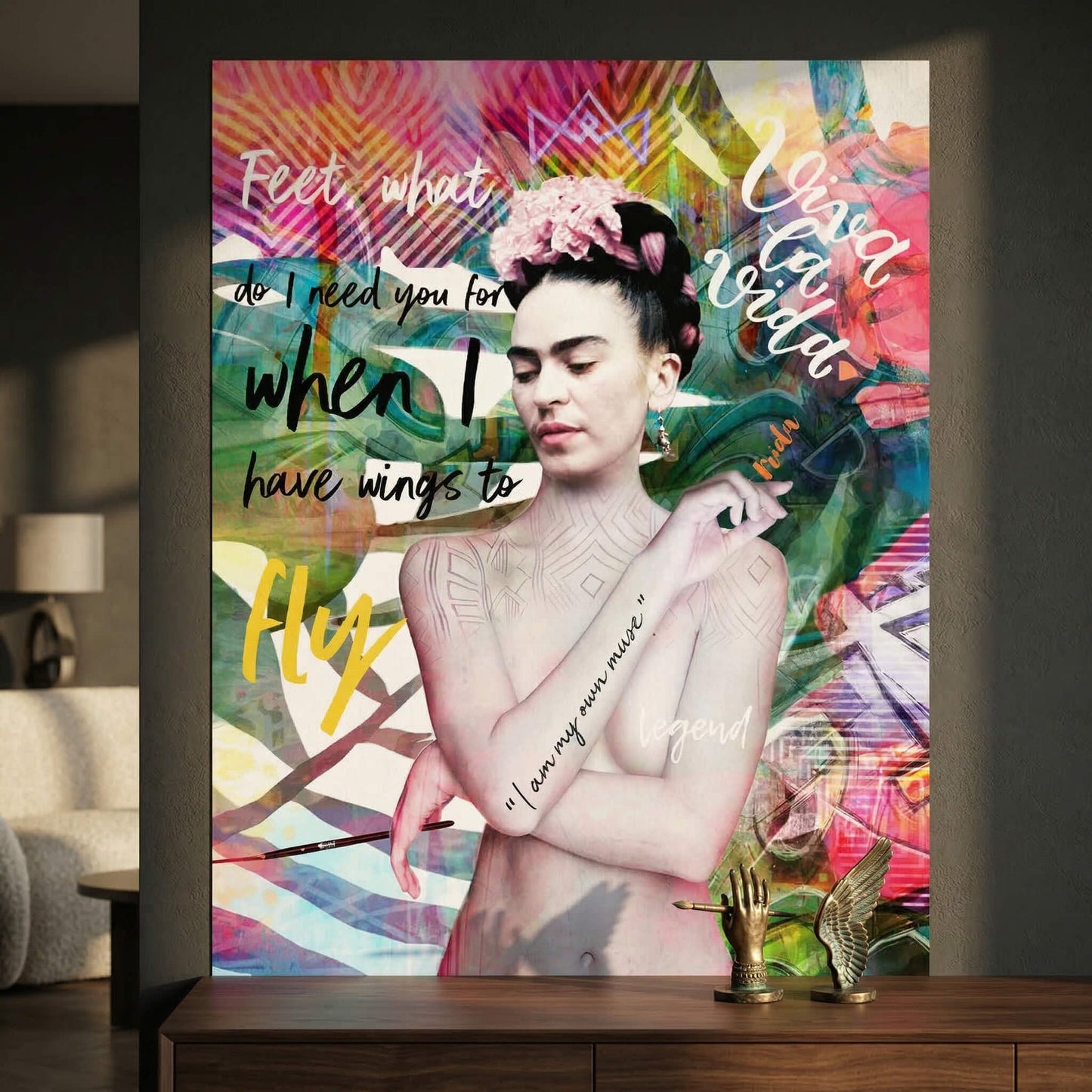 Vivid abstract backdrop featuring saturated pinks, greens, blues, and yellows