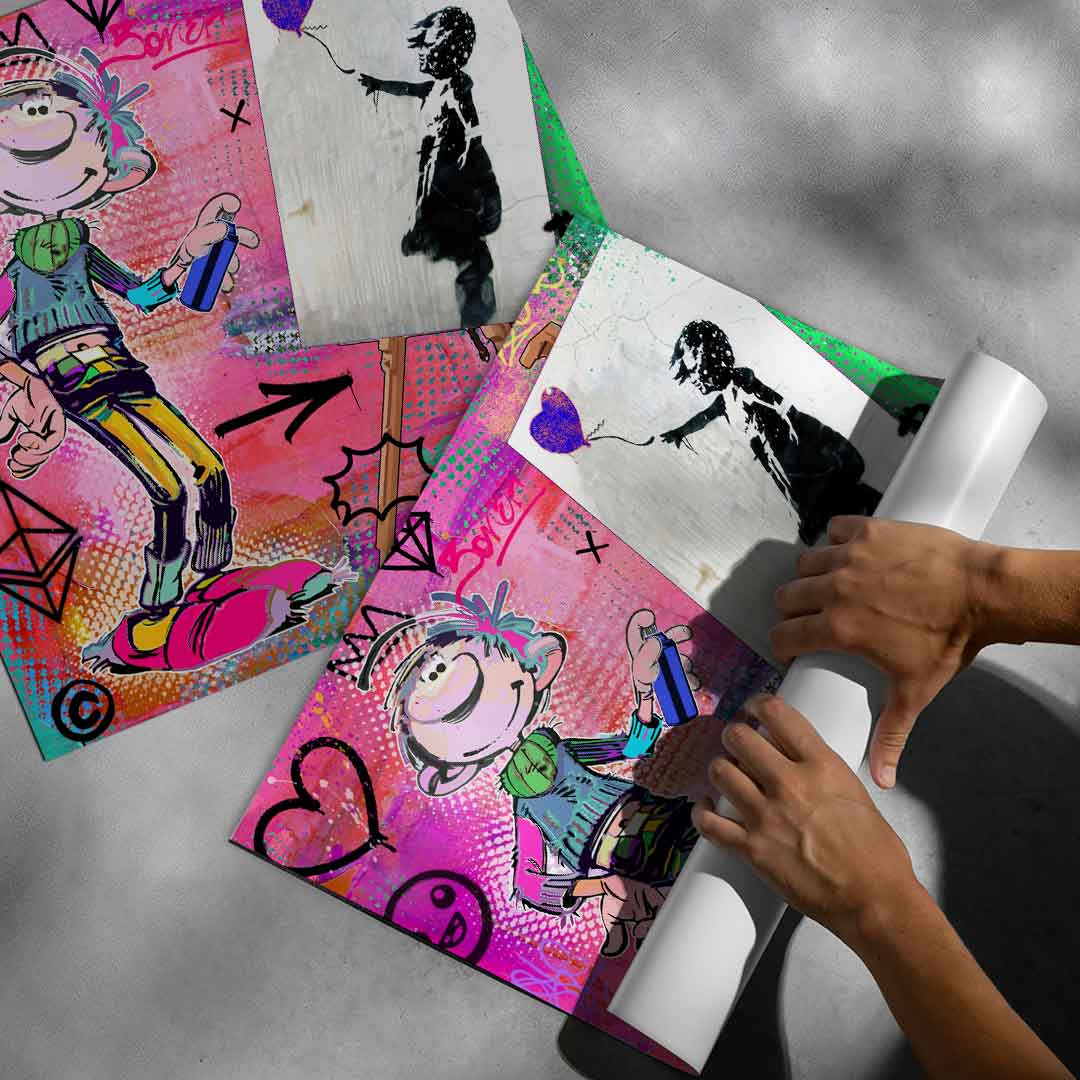 Poster-ready wall art suitable for teen rooms, studios, and creative offices in urban spaces.
