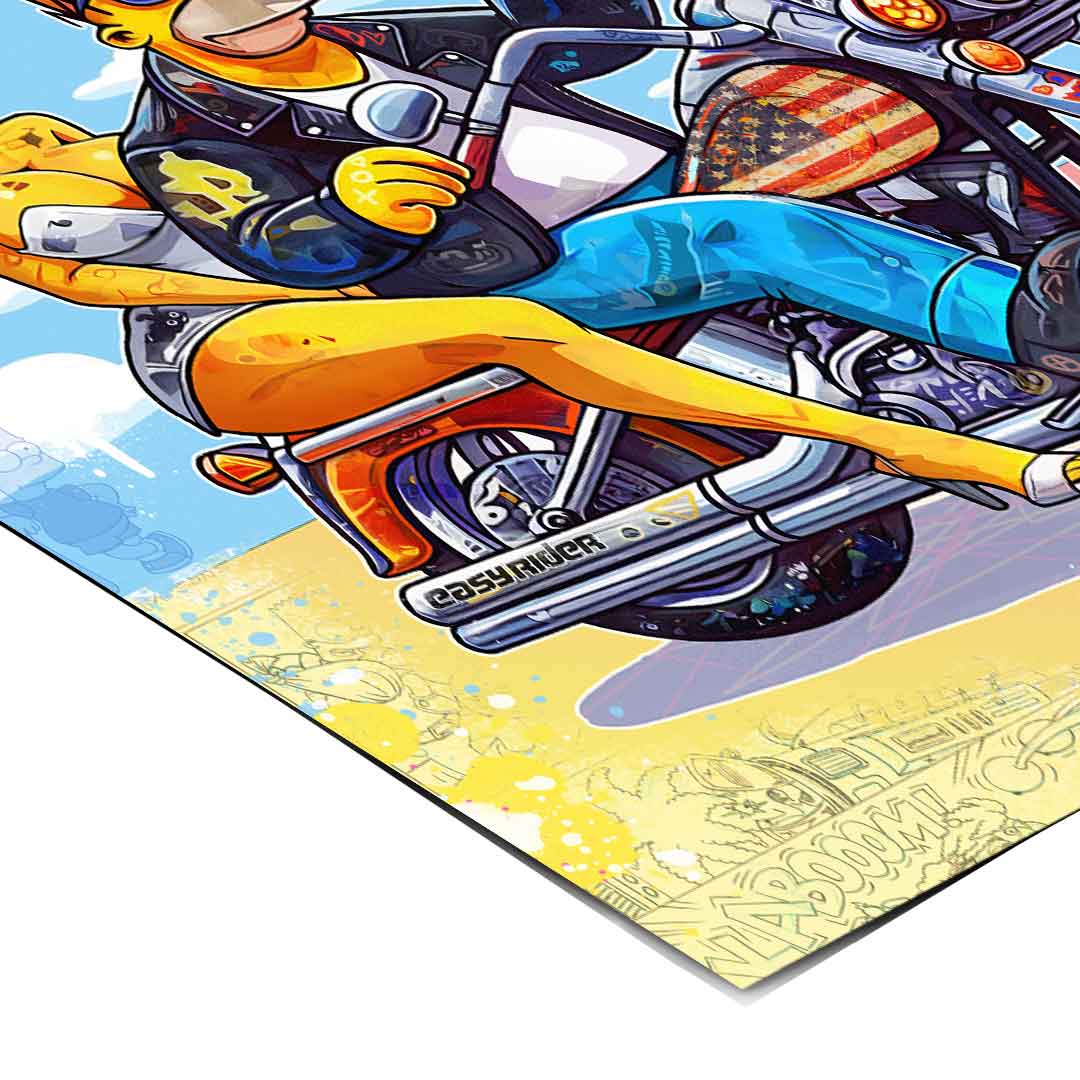 Dynamic, color-forward wall art suitable for contemporary living rooms or entertainment spaces.