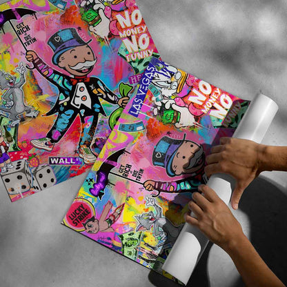 Bold text GET RICH OR DIE TRYIN' integrated into the artwork for a rebellious, contemporary look.