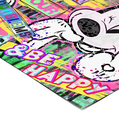 Edgy wall art suitable for game rooms or creative studios with a bold urban vibe.