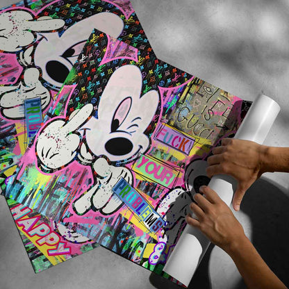 Overall contemporary urban artwork blending Pop Art and Street Art influences.