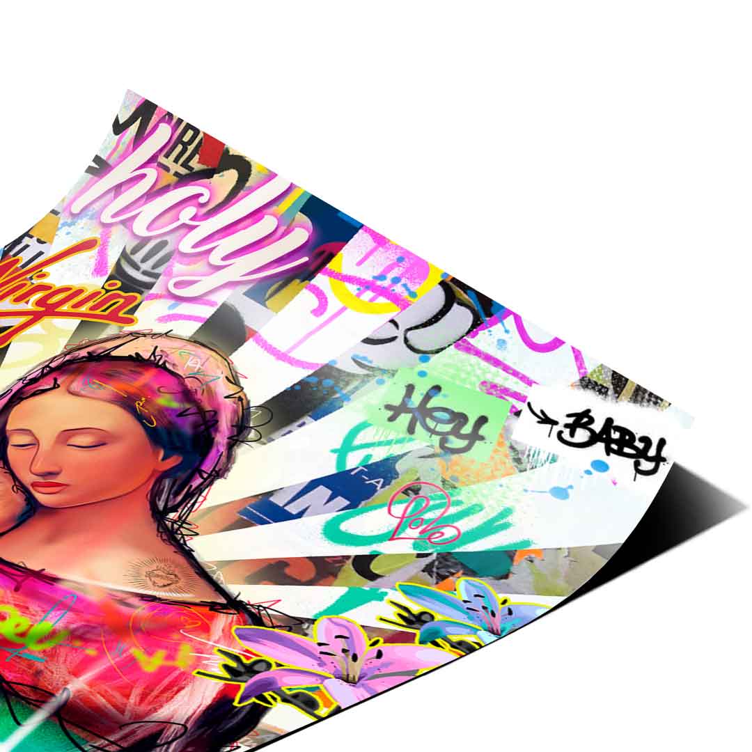Sacred iconography fused with contemporary urban art