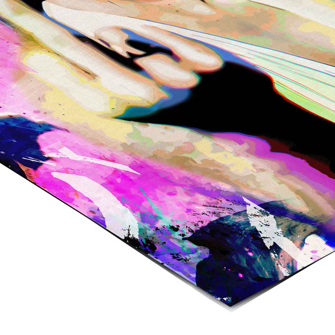 Contemporary wall art blending vintage glamour and street art for bold decor