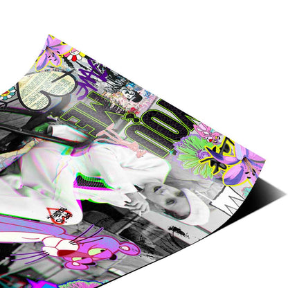 Illustrations of the Pink Panther and Mickey Mouse tucked into the poster's collage.