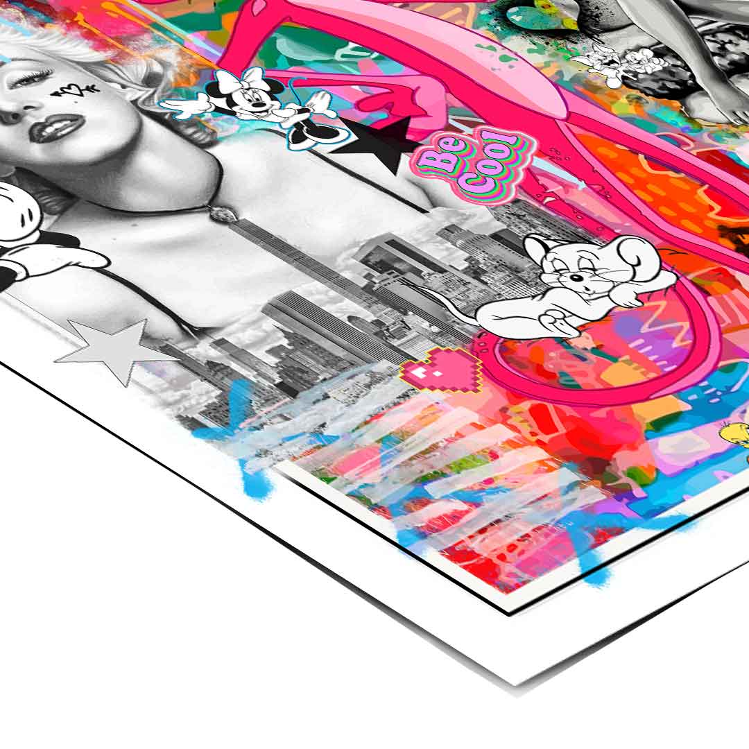 Graffiti backdrop with splatters and a BOOM graphic as an accent