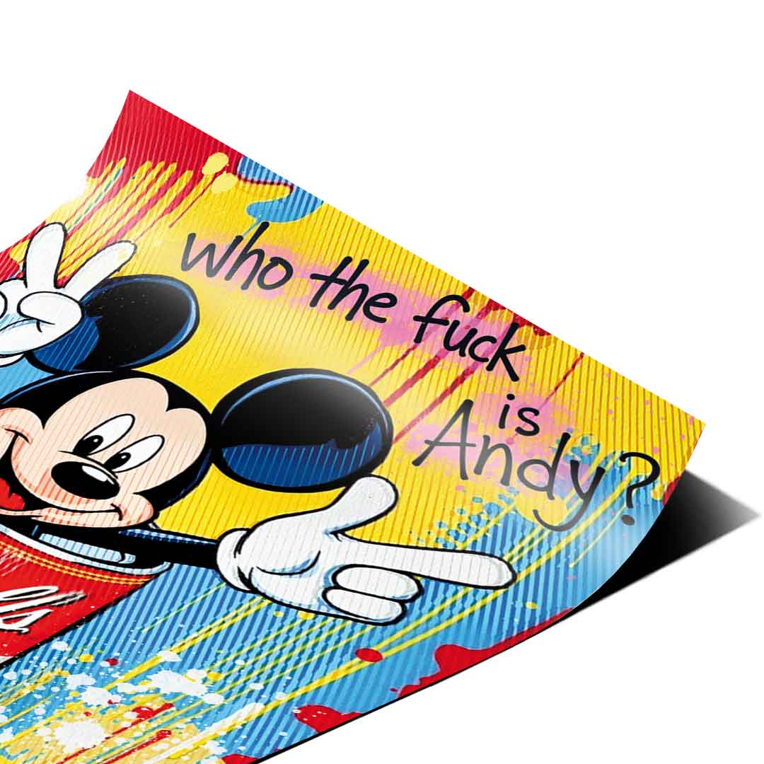 Urban pop art wall poster with an edgy, satirical vibe