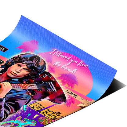 Collage-style design with stickers and text in a rebellious 80s Pop Art Comic vibe.