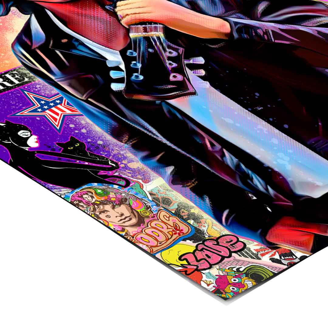 Rock music wall art perfect for bedrooms or game rooms with a vintage vibe.