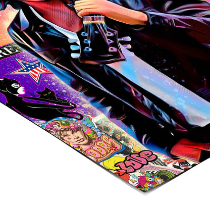 Rock music wall art perfect for bedrooms or game rooms with a vintage vibe.