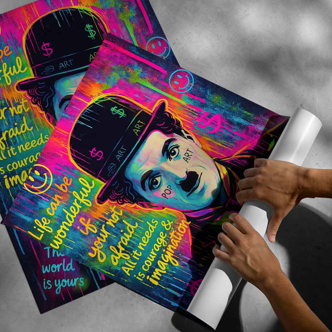 Dynamic mural-style artwork suitable for contemporary living rooms, studios, and teen bedrooms.