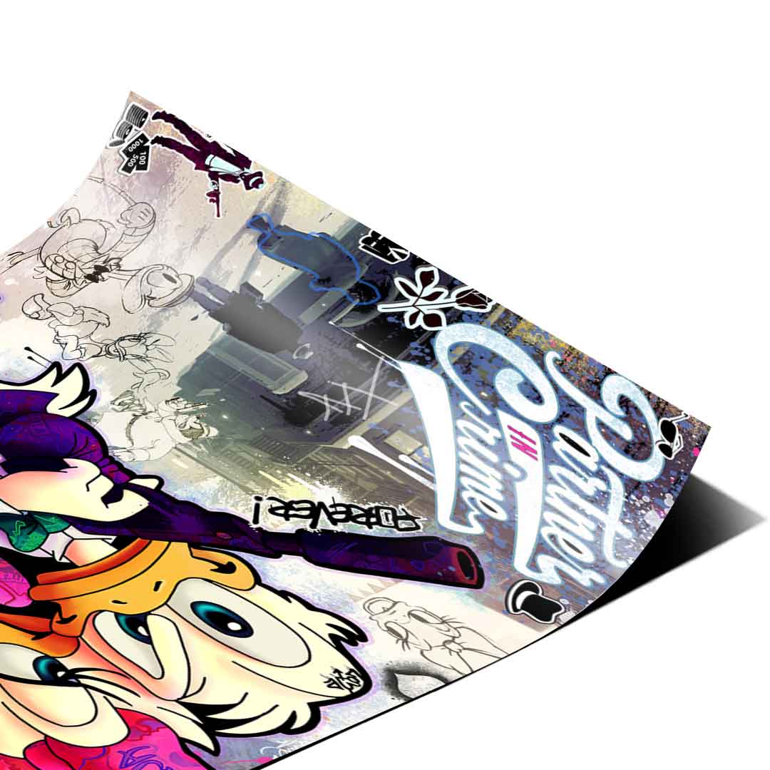 Graffiti elements and Forever! text frame the central duo in the Partner In Crime poster.
