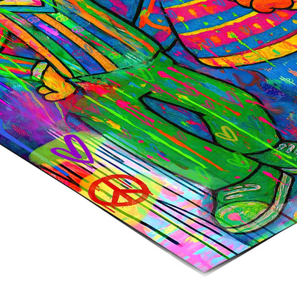 Text overlays on the print read 'THIS IS SESAME STREET' in a playful, colorful style.