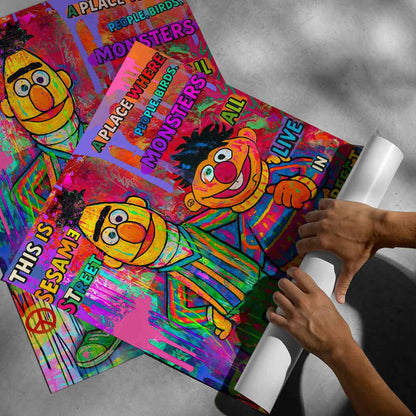Perfect kids' room decor with retro pop culture vibes and a cheerful, friendly mood.