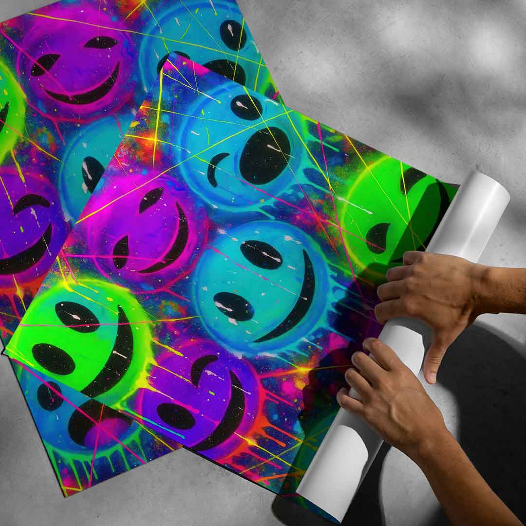 Energetic, playful street-art inspired wall decor for teens