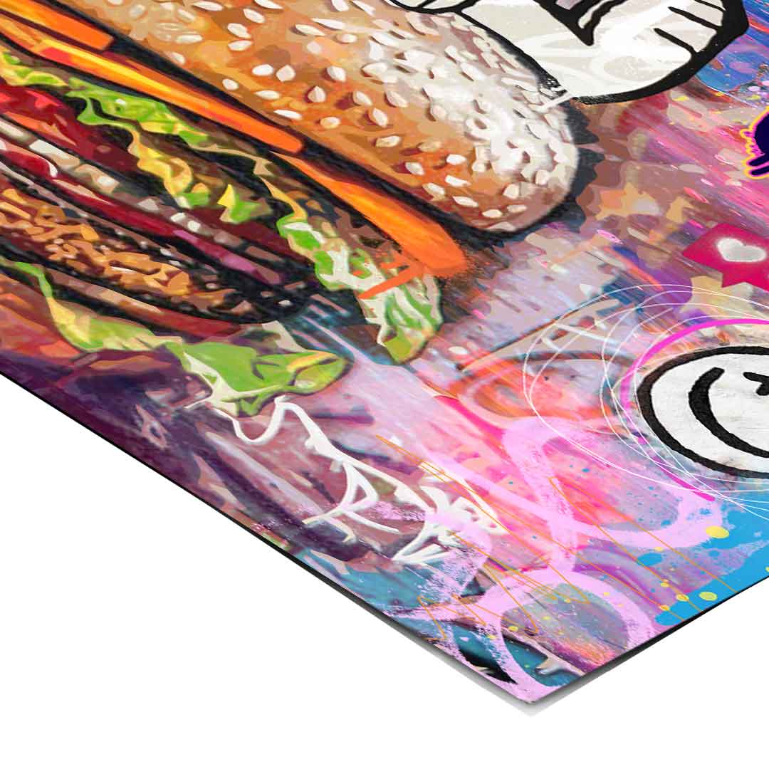 Playful blend of Peanuts characters with contemporary urban mural aesthetics.