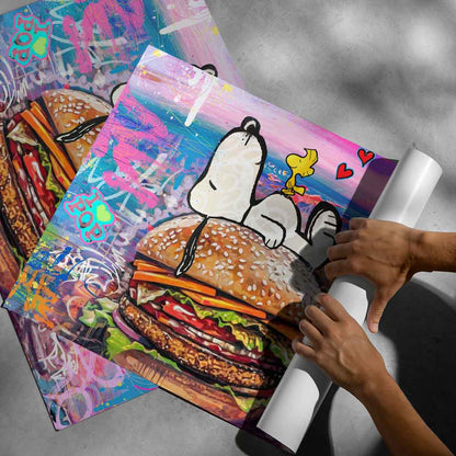 Bright, playful wall art poster ideal for living rooms, game rooms, or kids' spaces.