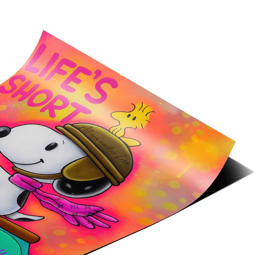 Bright pink, orange, and yellow graffiti background with bold Pop Art colors