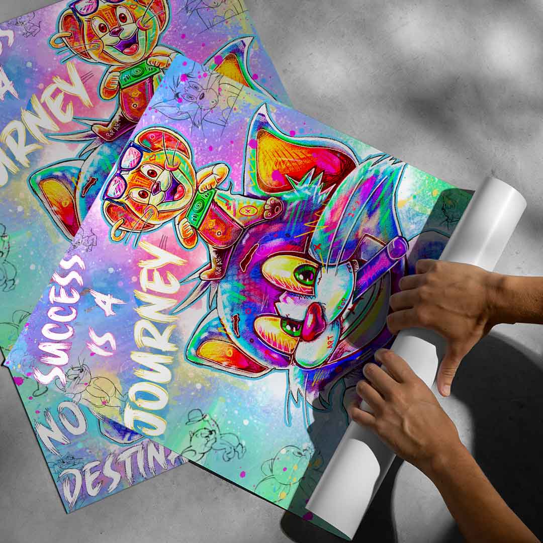 Vibrant wall art print suitable for modern urban or game room decor