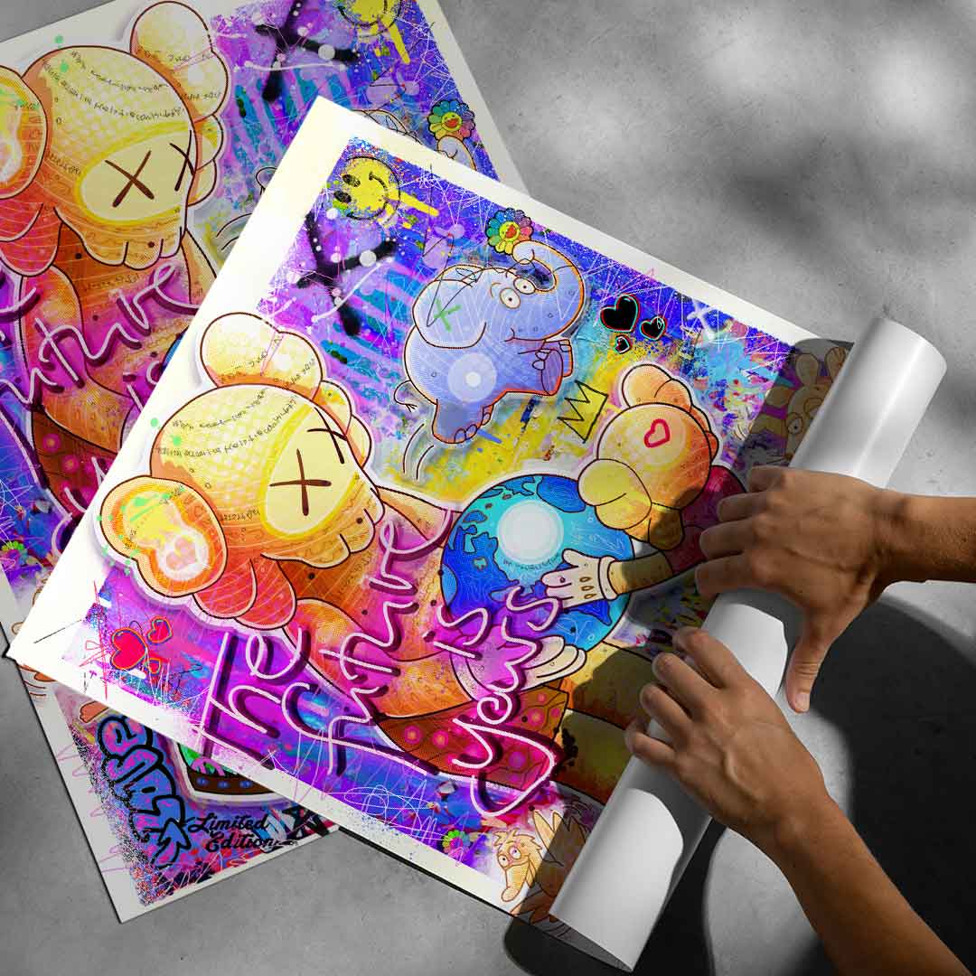 Vibrant, optimistic wall art suitable for teen rooms and creative spaces