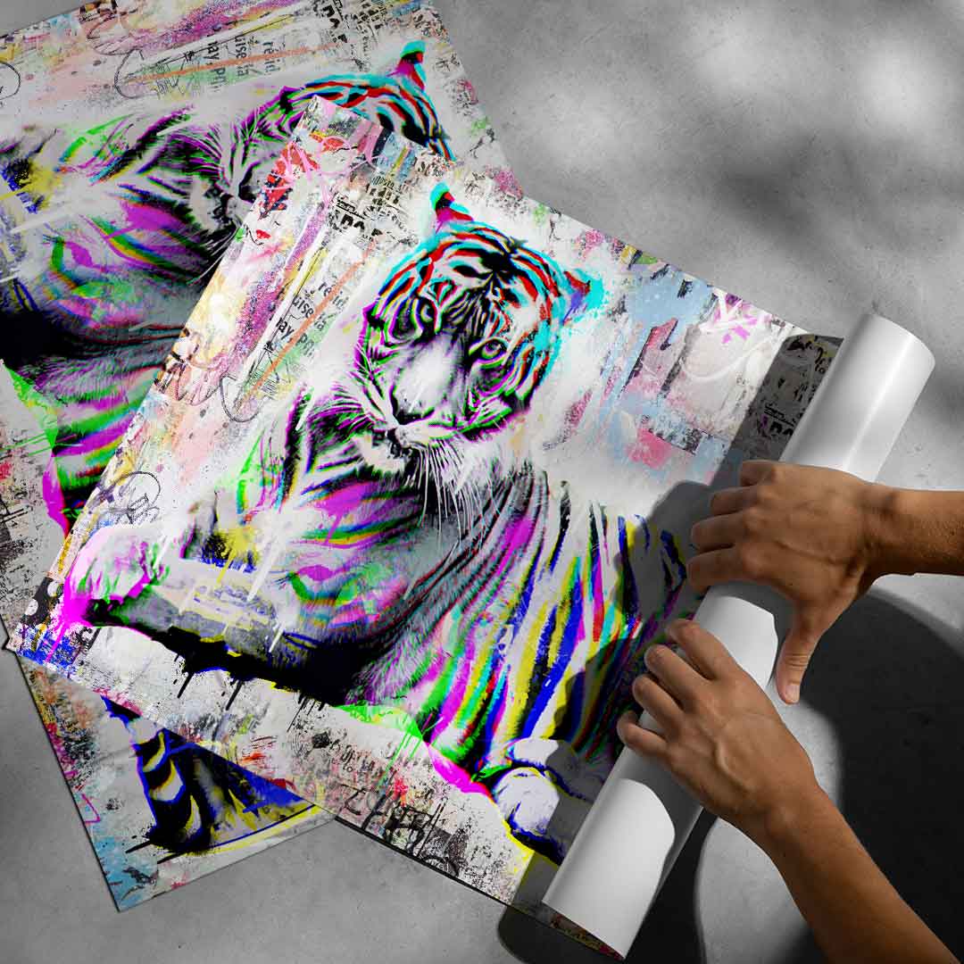 Vibrant wall art suitable for modern living rooms, lofts, and teen spaces