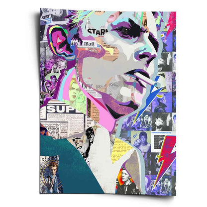 David Bowie as White Duke in bold Pop Art poster with cigarette