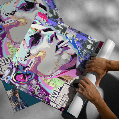 High-contrast Pop Art Bowie poster suitable for living room or studio