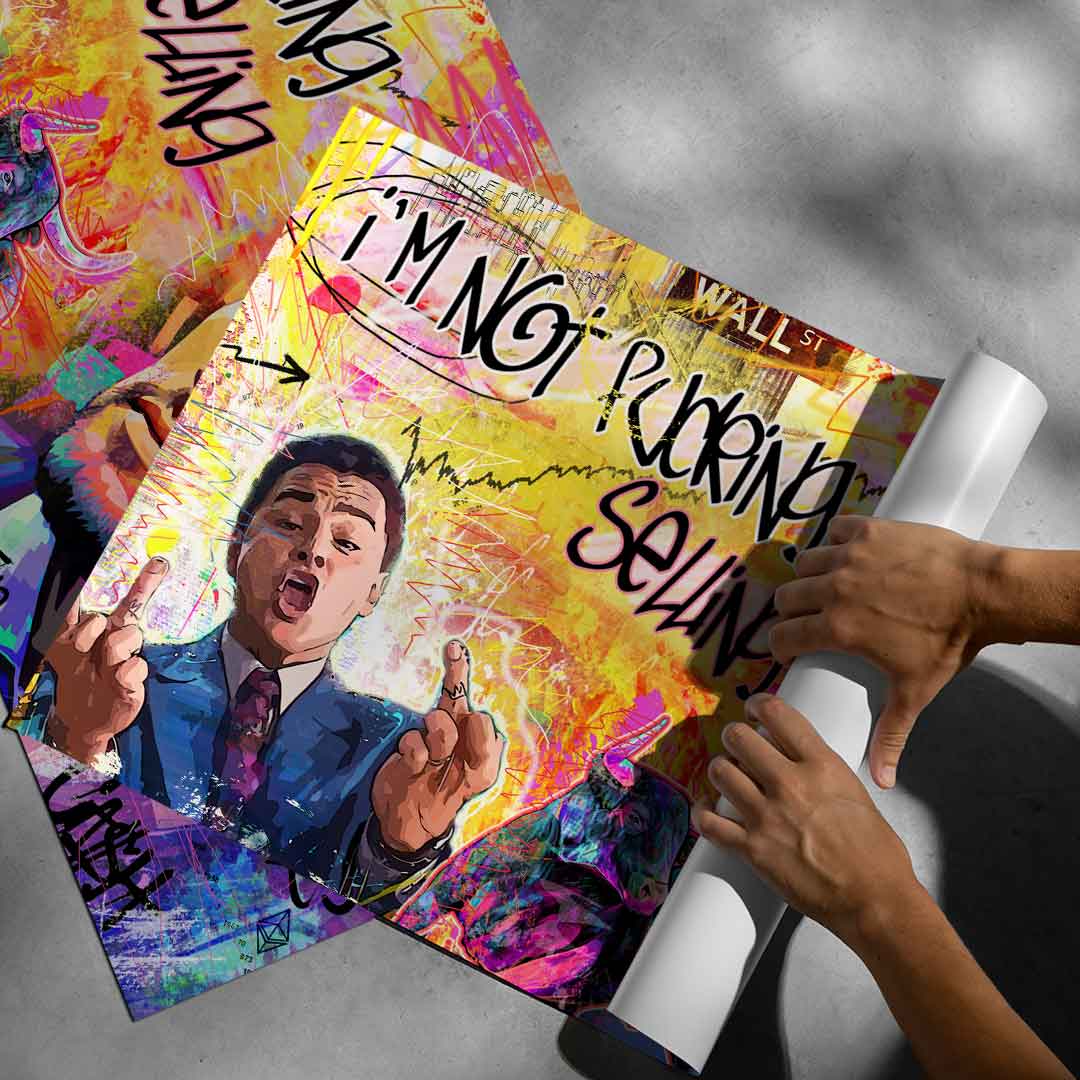 Modern wall art print conveying rebellious mood and pop art graffiti influence.