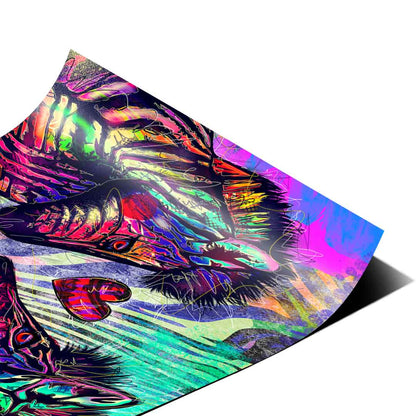 Graffiti-inspired background with energetic, playful mood for modern eclectic interiors.