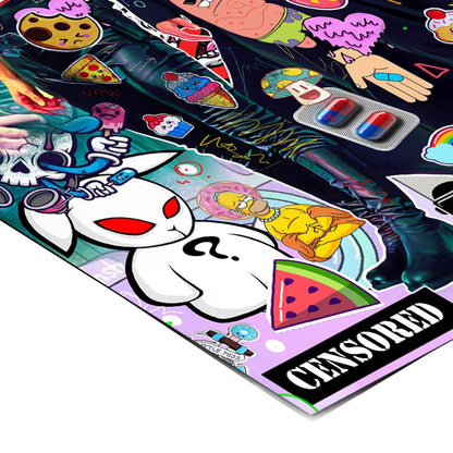 Bold wall art piece ideal for game rooms and media spaces