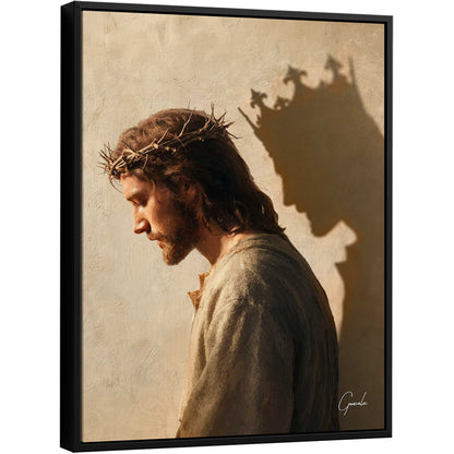 Portrait of Jesus Christ in profile with crown of thorns