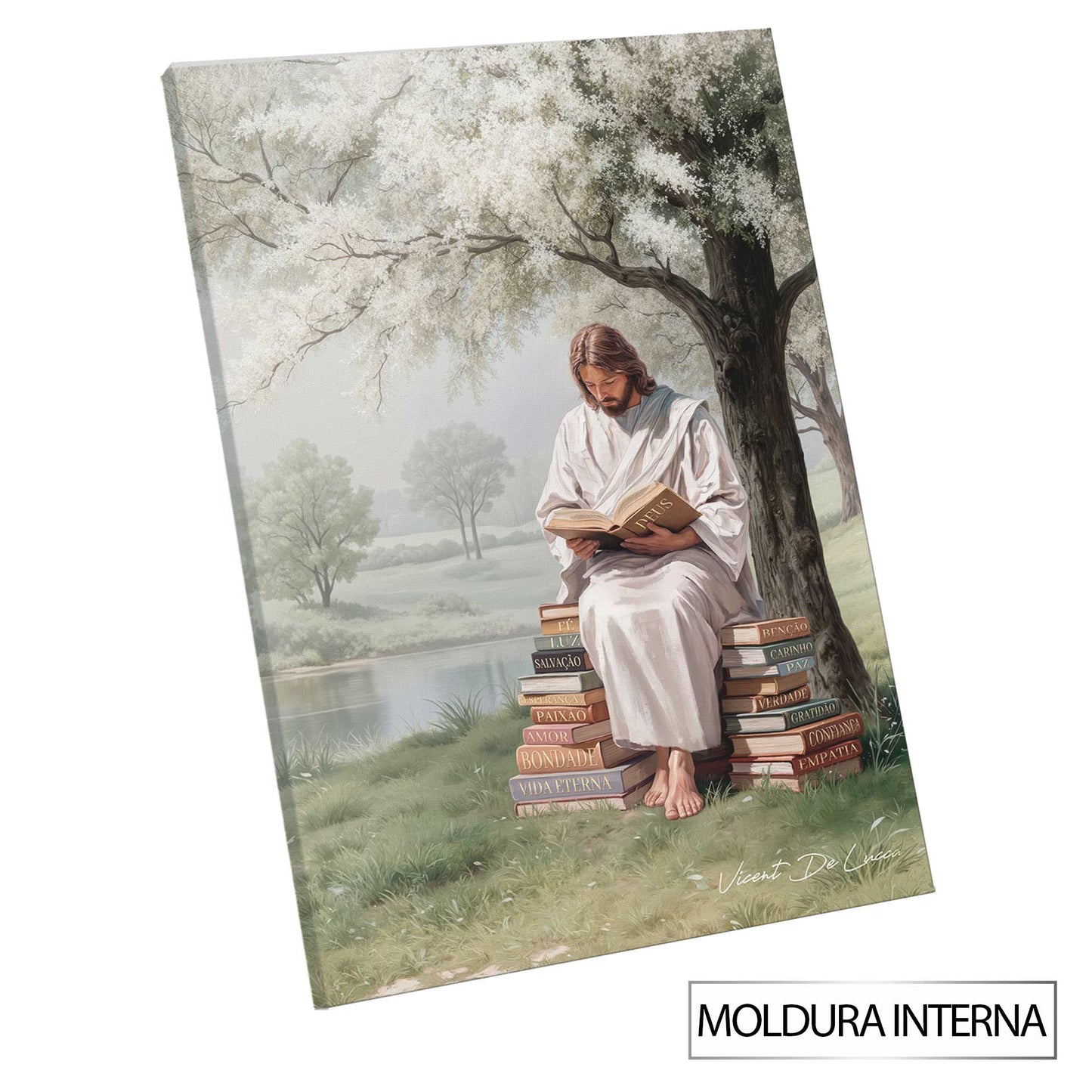 Overall spiritual and hopeful mood in contemporary Christian wall art